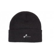 Rolled Down Acrylic Beanie (Black) with logo